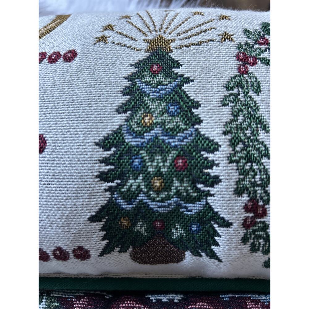 Vintage Cross Stitch Needlepoint Merry Christmas & Peace Pillows 12x8.5 Lot Of 2 - Picture 5 of 10